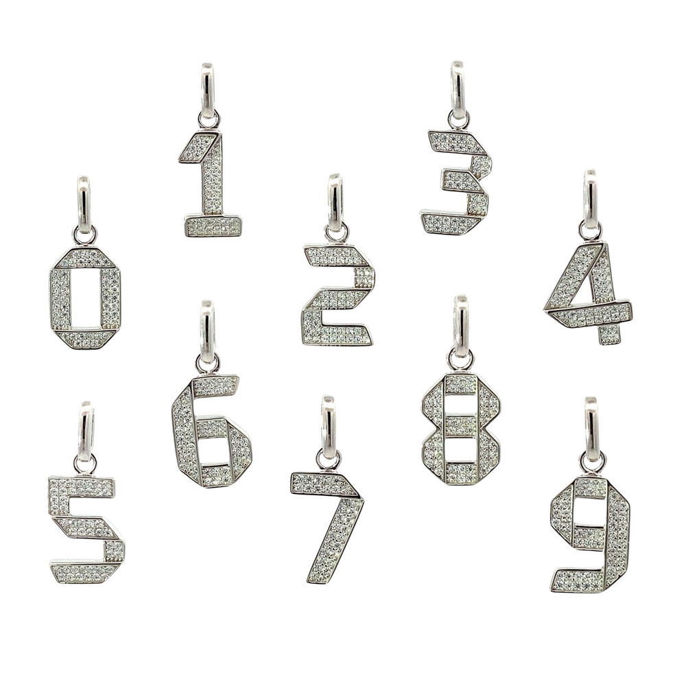Aidan Jersey Number Silver Pendant