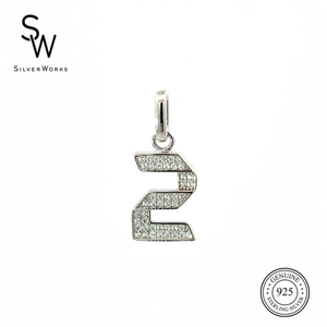 
                
                    Load image into Gallery viewer, Aidan Jersey Number Silver Pendant
                
            