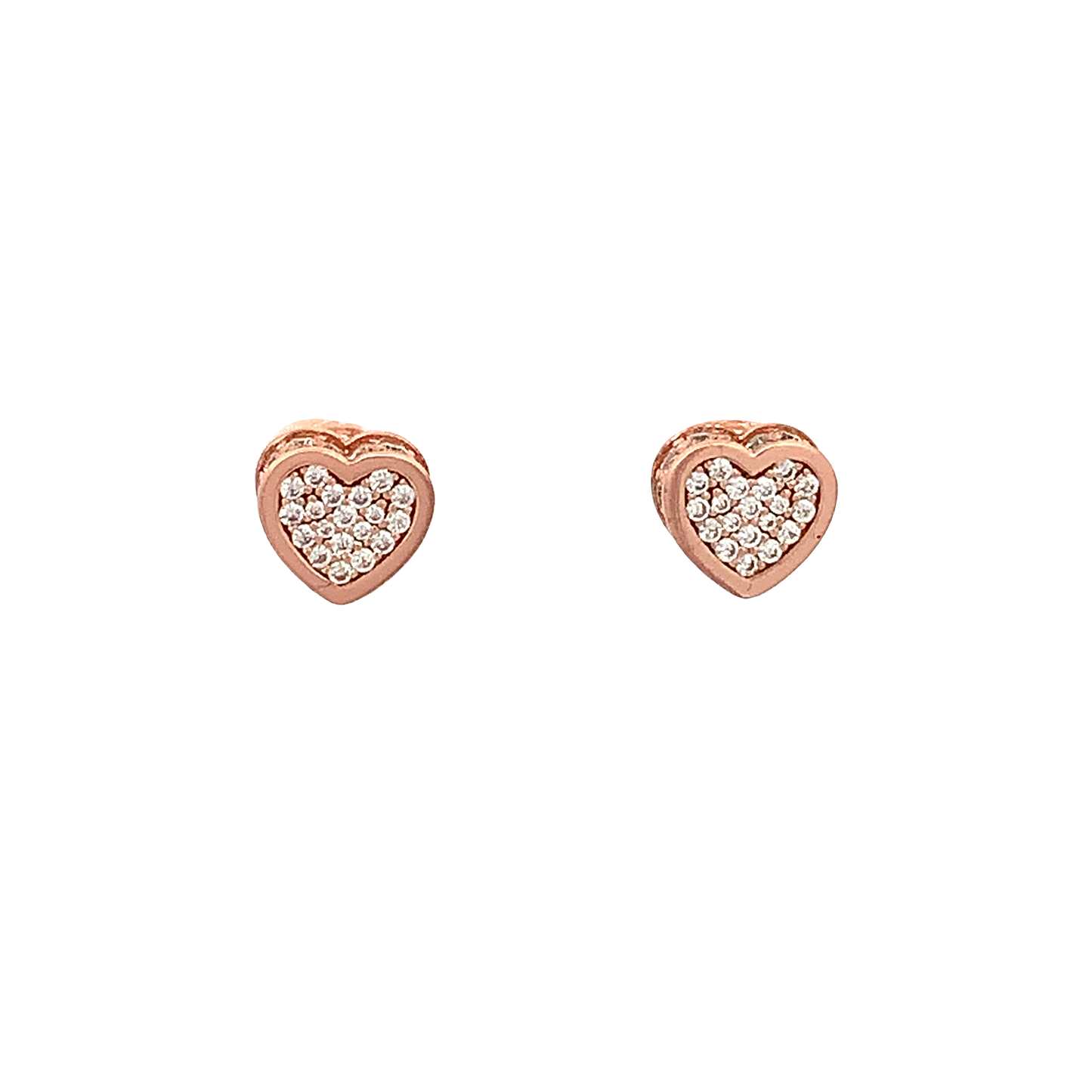 Maggie Heart Pave 925 Sterling Silver Stud Earrings | SilverWorks