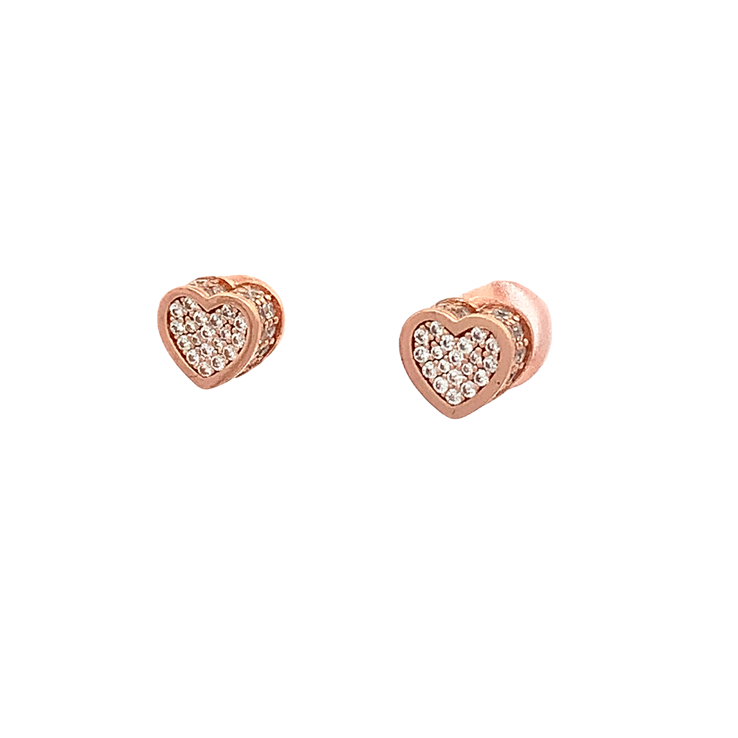 Maggie Heart Pave 925 Sterling Silver Stud Earrings | SilverWorks