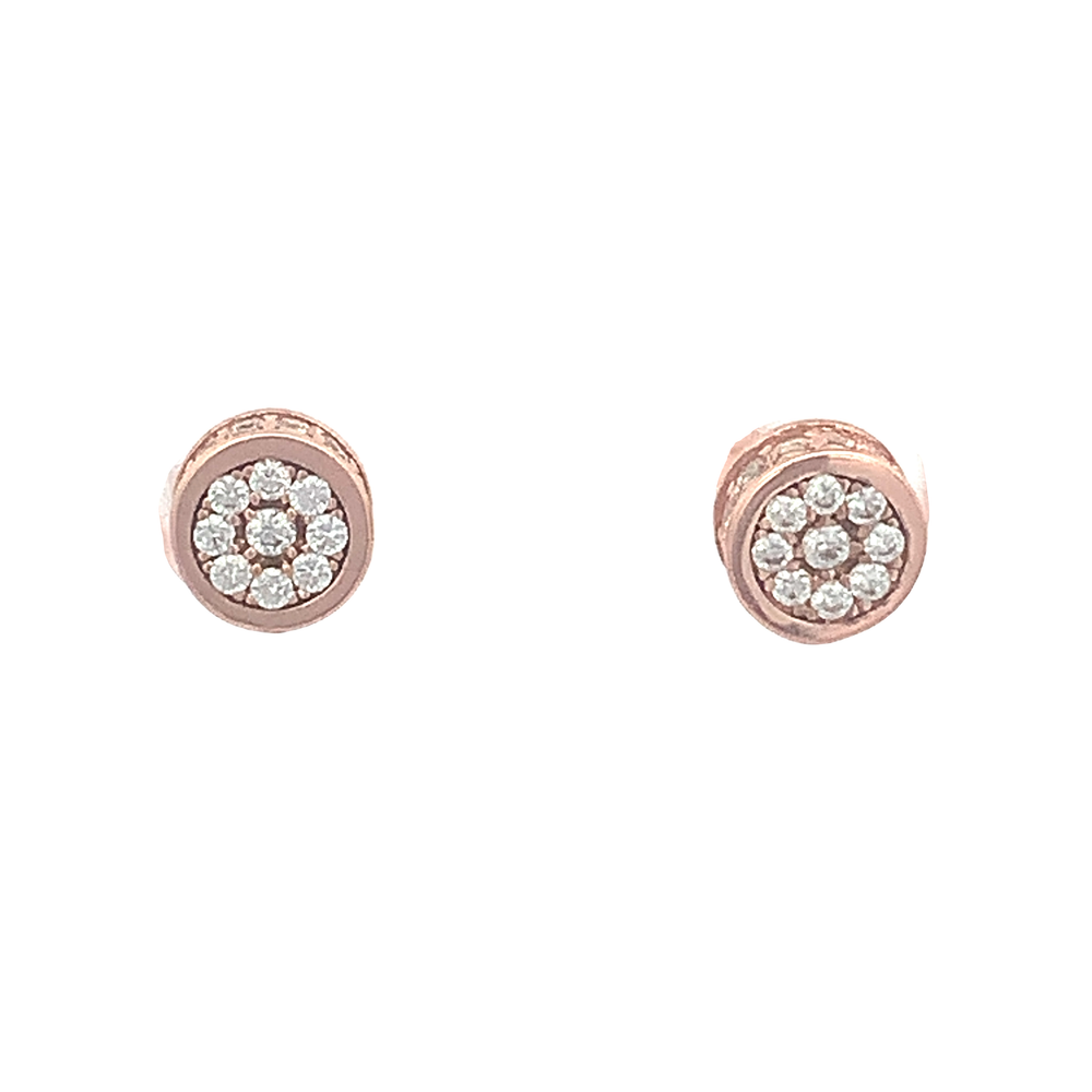 Paradise Silver Pave Stud Earrings