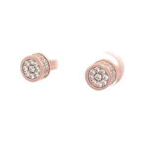 Paradise Silver Pave Stud Earrings