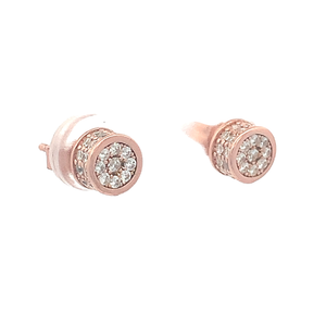 Paradise Silver Pave Stud Earrings