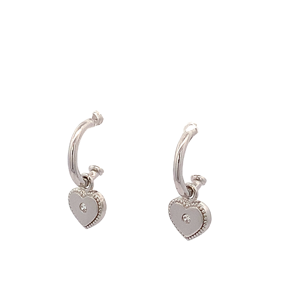 Chloe Heart 925 Sterling Silver Stud Dangling Earrings | SilverWorks