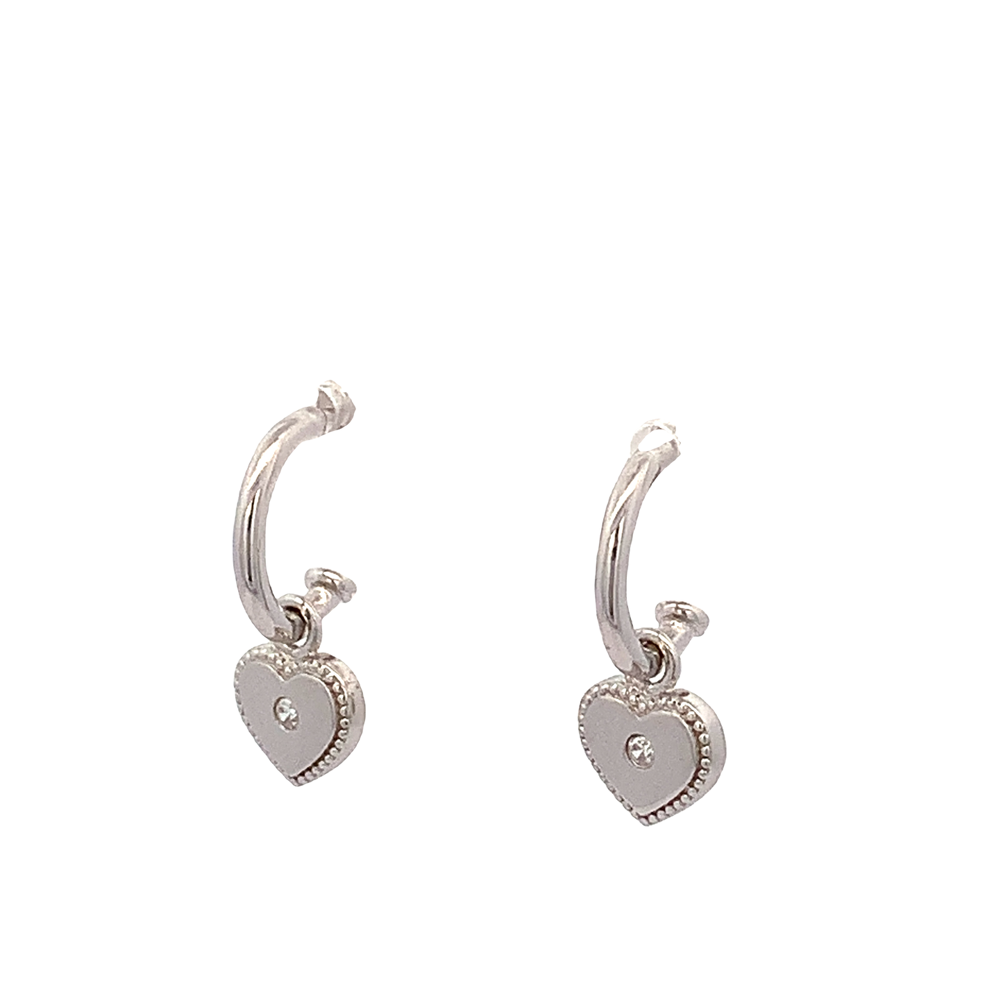 Chloe Heart 925 Sterling Silver Stud Dangling Earrings | SilverWorks