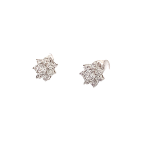 
                
                    Load image into Gallery viewer, Mesmerizing Silver Pave Stud Earrings
                
            