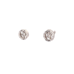 Shimmering Silver Pave Stud Earrings