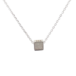 Queenly Silver Pave Necklace