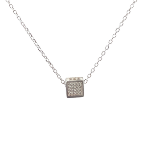 
                
                    Load image into Gallery viewer, Queenly Silver Pave Necklace
                
            