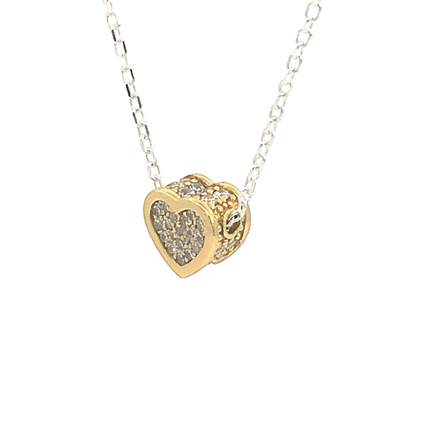Teresa Heart Pave 925 Sterling Silver Pendant Necklace | SilverWorks