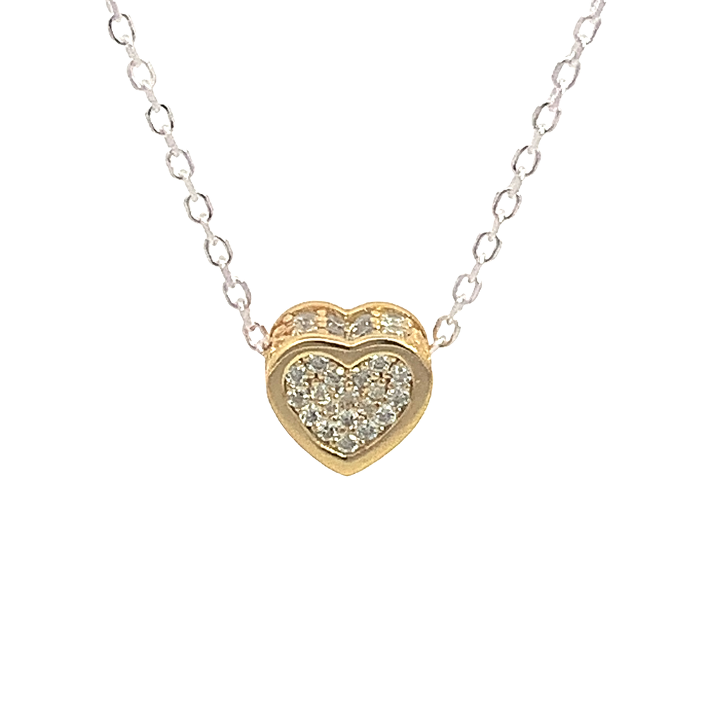 Teresa Heart Pave 925 Sterling Silver Pendant Necklace | SilverWorks
