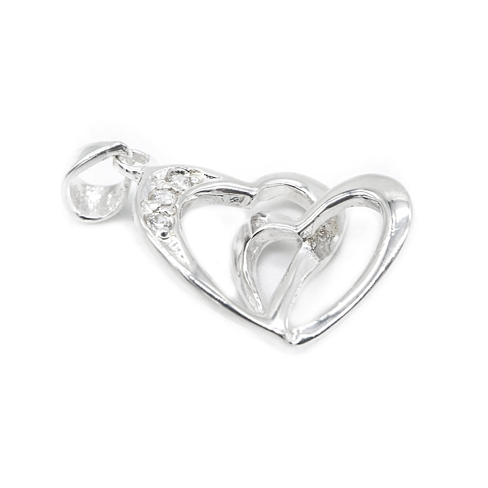 Emily Twin Heart 925 Sterling Silver Pendant | SilverWorks