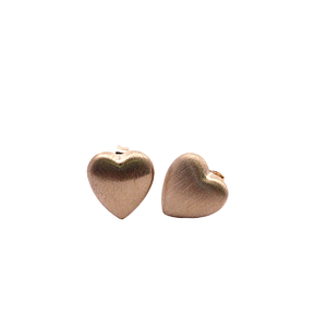 SW Premium 14 Karat Yellow Gold Saige Heart Stud Earrings