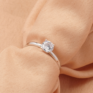 SW Premium 18K White Gold Solitaire Ring with CZ