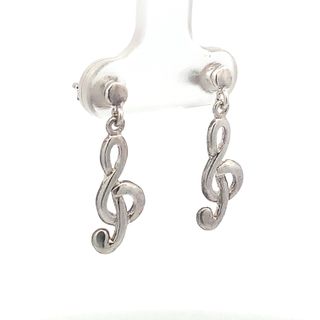 Emma Musical Note 925 Sterling Silver Stud Drop Earrings | SilverWorks