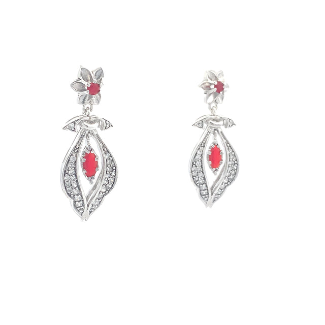 Cersei 925 Sterling Silver Stud Drop Earrings | SilverWorks