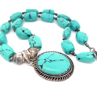 Saskatoon Turquoise 925 Sterling Silver Statement Necklace | SilverWorks