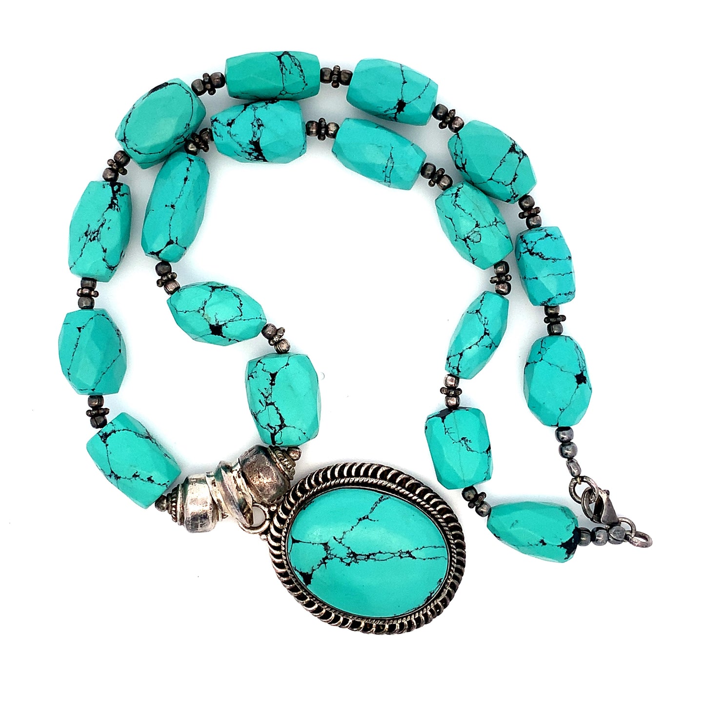 Saskatoon Turquoise 925 Sterling Silver Statement Necklace | SilverWorks