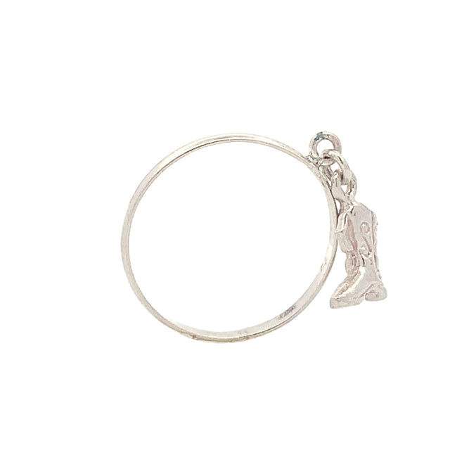 Jean Dangling Boots 925 Sterling Silver Ring | SilverWorks