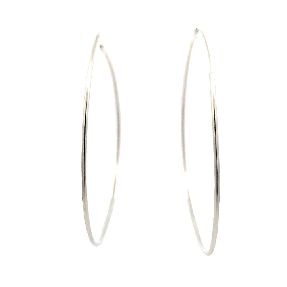 Nightingale Silver Hoop Earrings