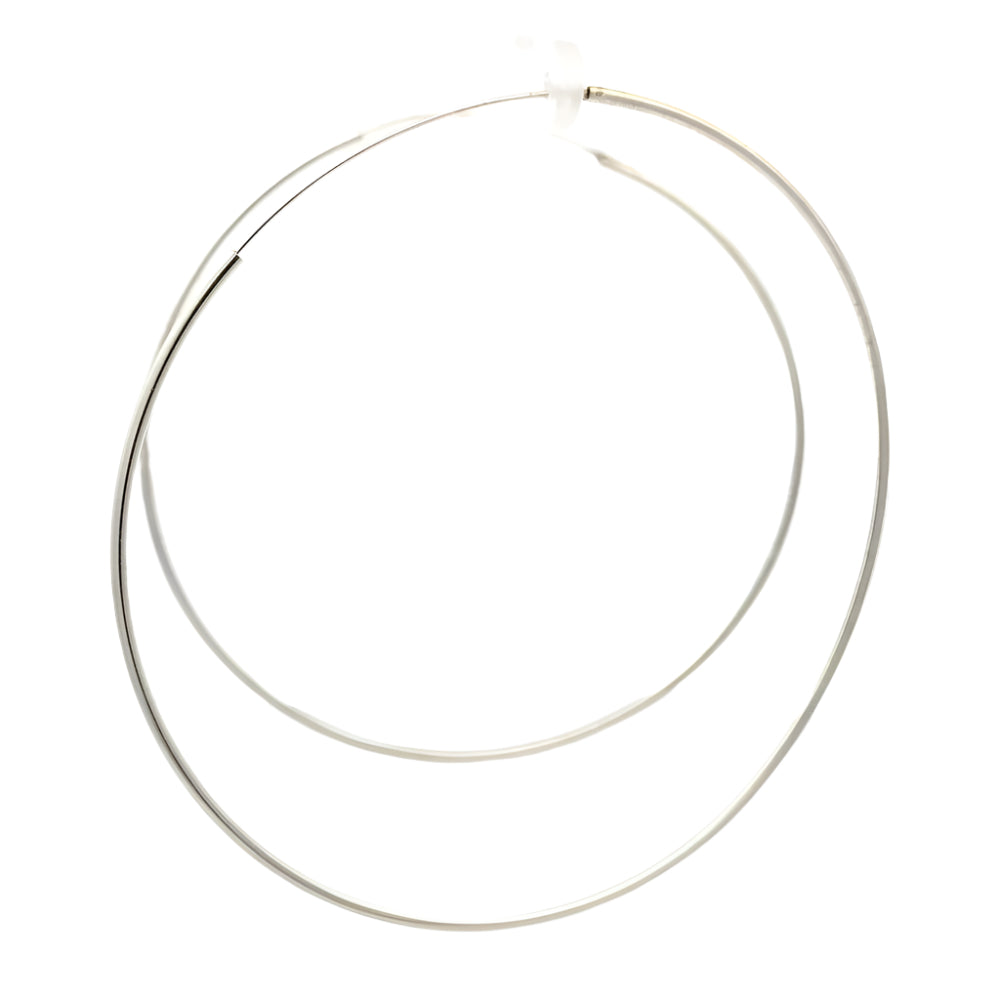 Nightingale Silver Hoop Earrings