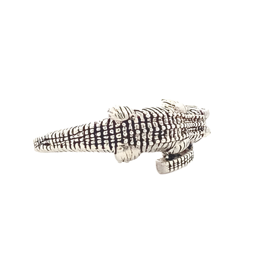 Darma Croc 925 Sterling Silver Adjustable Ring | SilverWorks