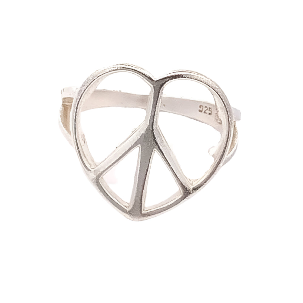 Valerie Peace Heart 925 Sterling Silver Ring | SilverWorks