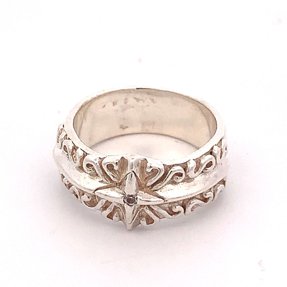 
                      
                        R3893 BAND WITH CZ STAR R
                      
                    
