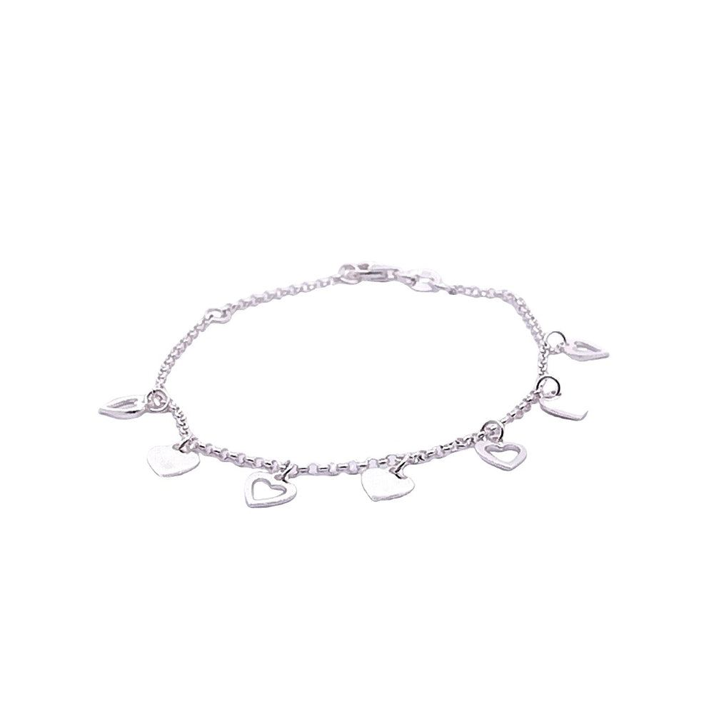
                      
                        B5336 7.25INCH CHARM BRACELET W/ 7 HEARTS 2.55G
                      
                    