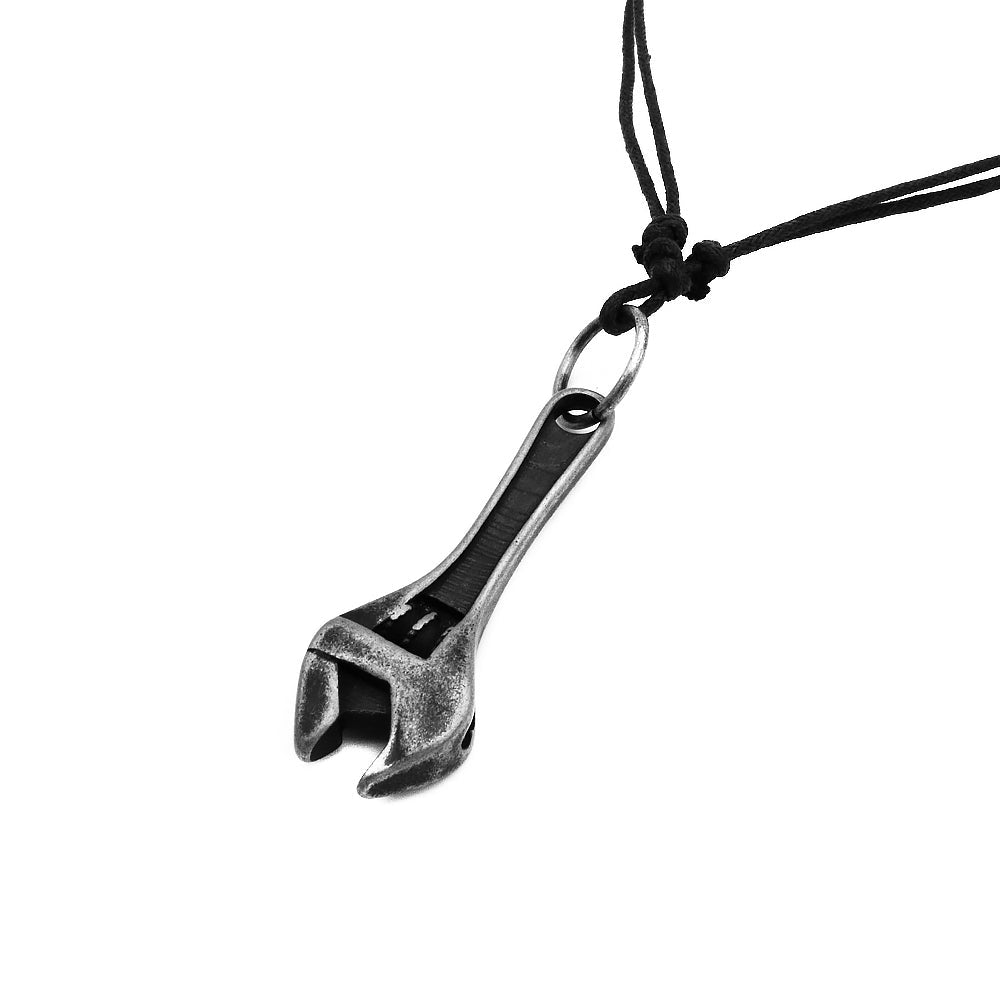 Kai Wrench Stainless Steel  Pendant in Waxtail Necklace | SilverWorks