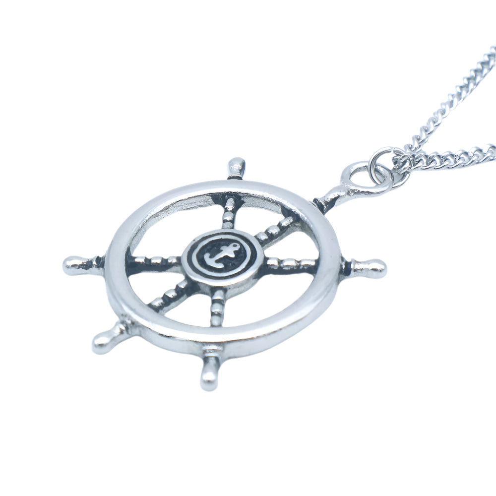 Benedict Wheel Stainless Steel Pendant Necklace | SilverWorks