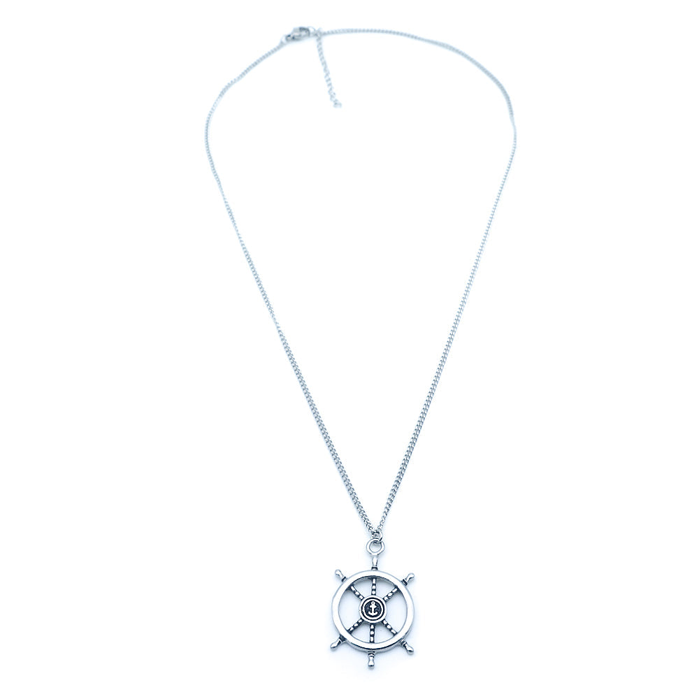 Benedict Wheel Stainless Steel Pendant Necklace | SilverWorks