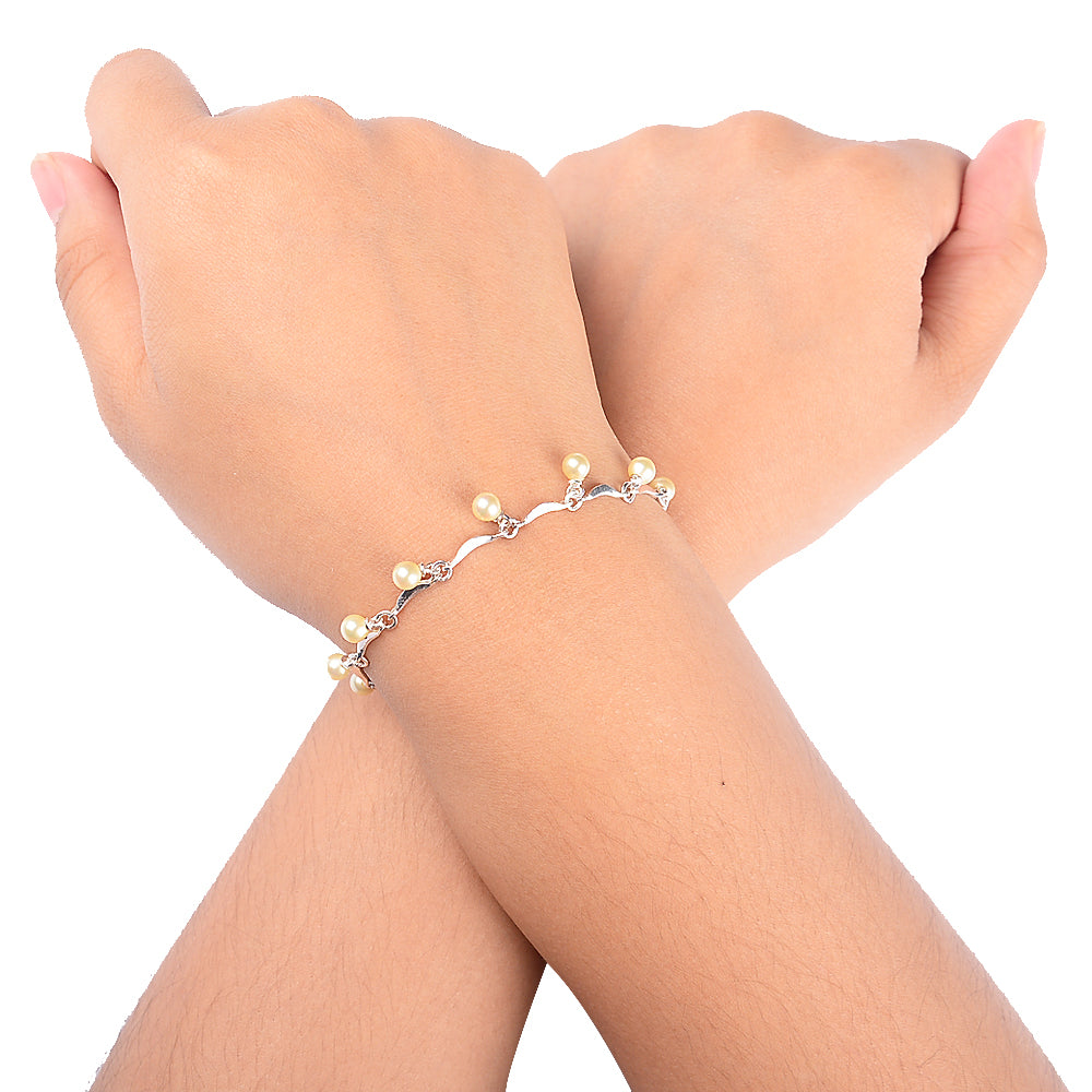 Capri Pearl 925 Sterling Silver Charm Bracelet | SilverWorks