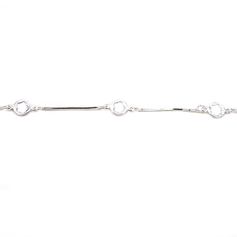 Maven Flower 925 Sterling Silver Chain Bracelet | SilverWorks