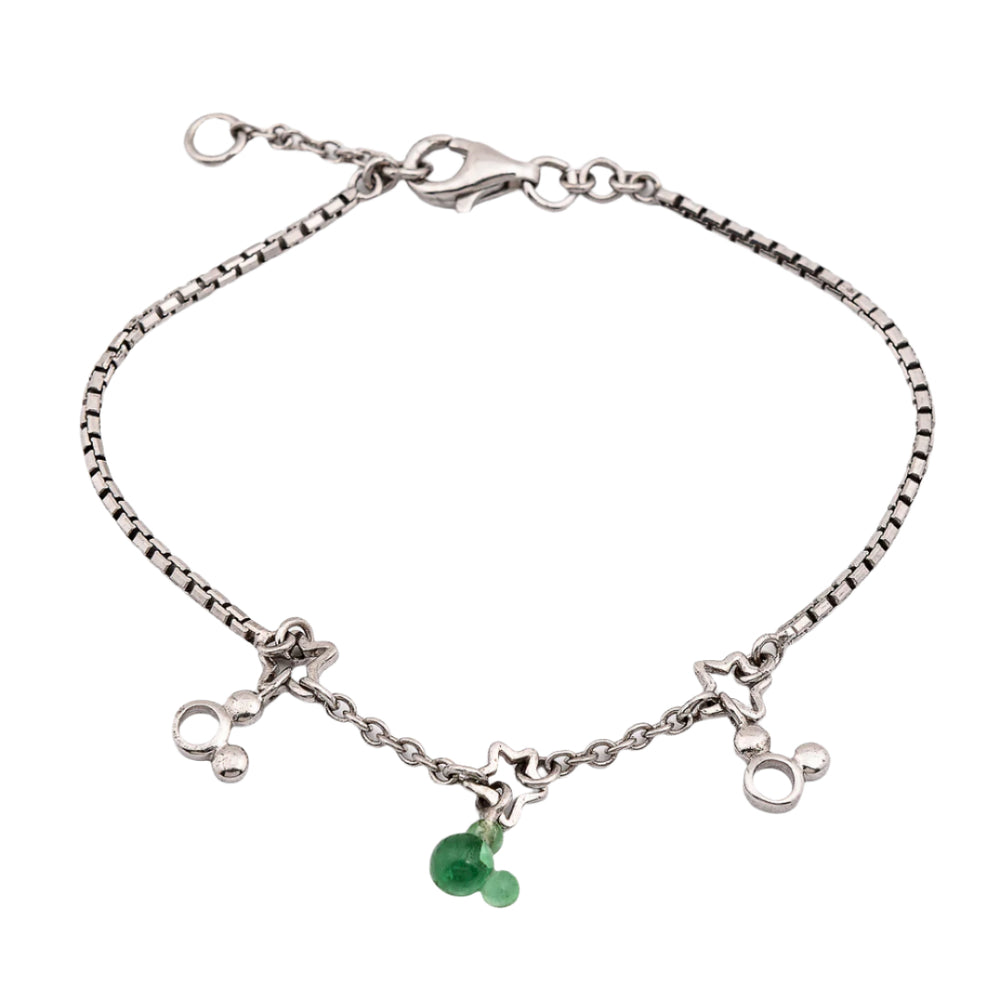 Mickey Mouse & Stars 925 Sterling Silver Charm Bracelet | SilverWorks