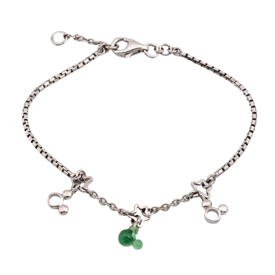Mickey Mouse & Stars 925 Sterling Silver Charm Bracelet | SilverWorks