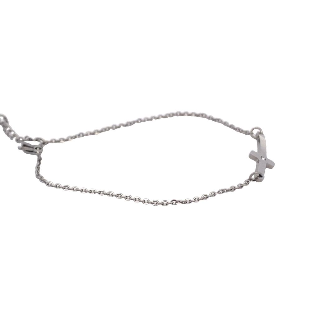 Benjamin Cross with Stone Stainless Steel Bracelet | SilverWorks