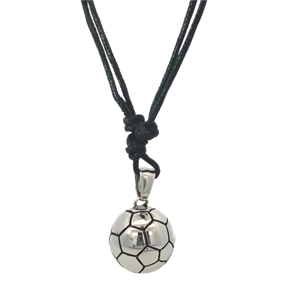Ernmis Ball Stainless Steel Pendant in Waxtail Necklace | SilverWorks