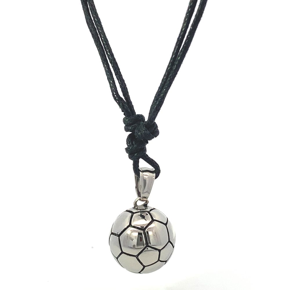 Mio Mio by Silverworks Soccer Ball Waxtail Chain Necklace