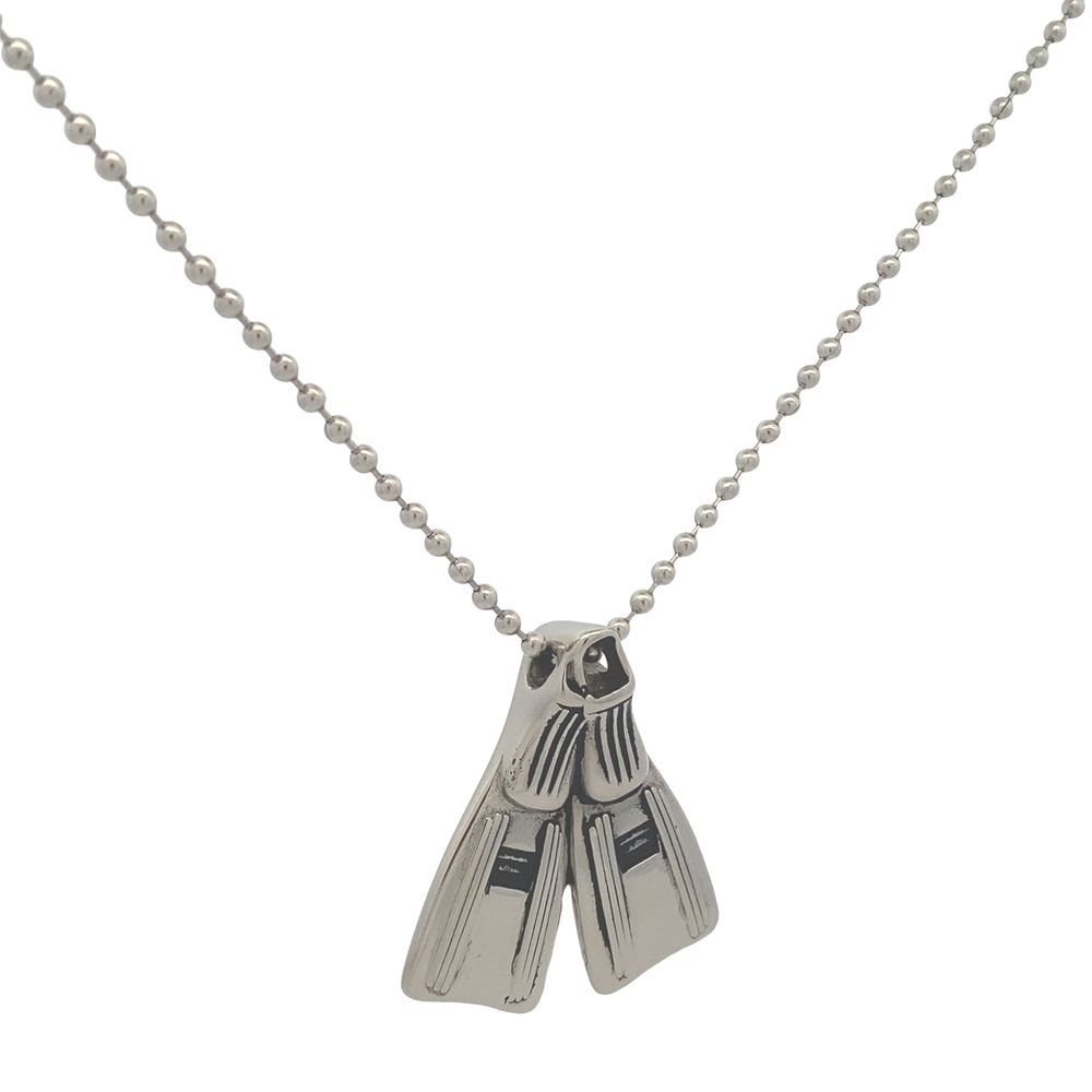 
                      
                        Alexander Diving Fin Stainless Steel Pendant Necklace | SilverWorks
                      
                    