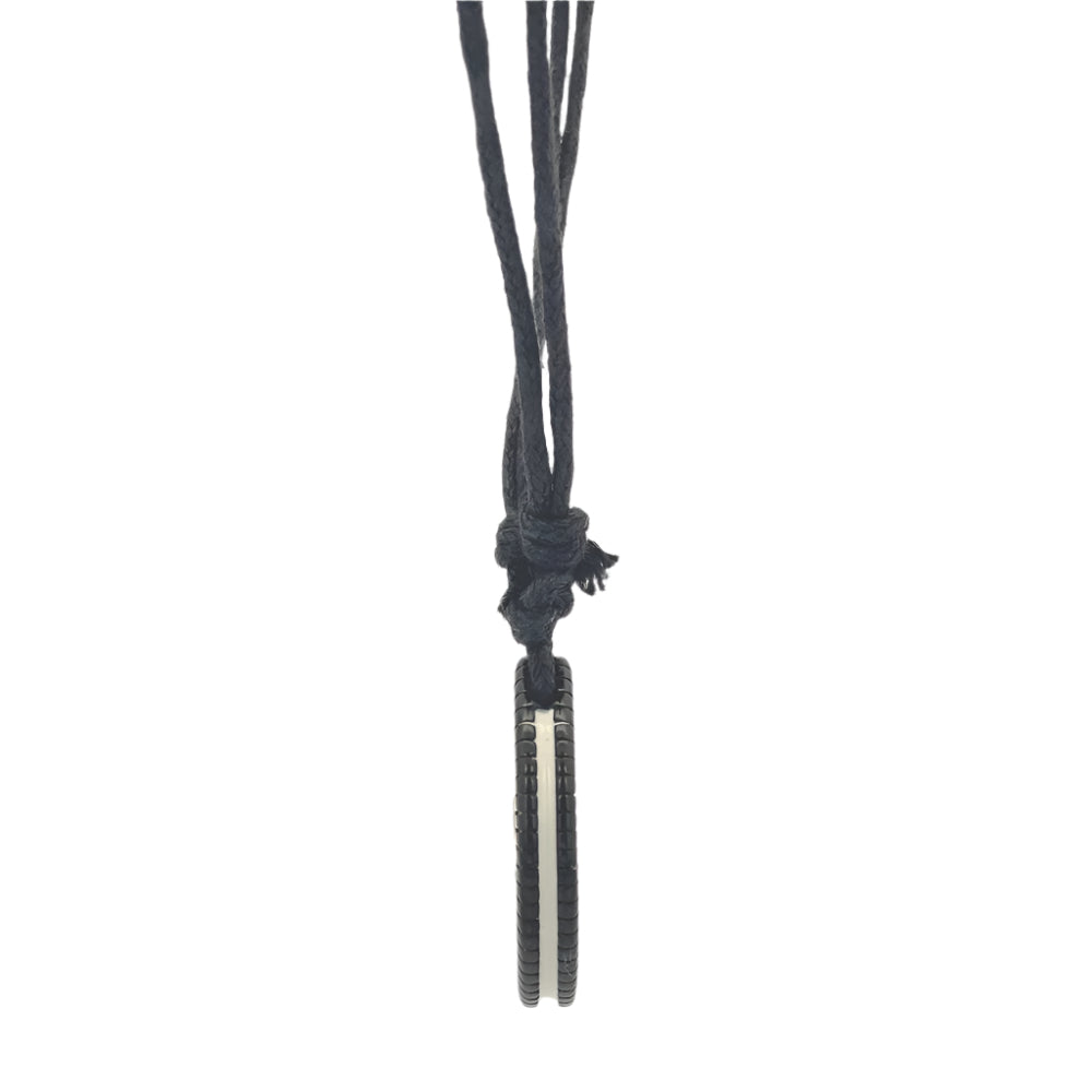 Mukie Cookie Stainless Steel Pendant Necklace in Waxtail Chain | SilverWorks