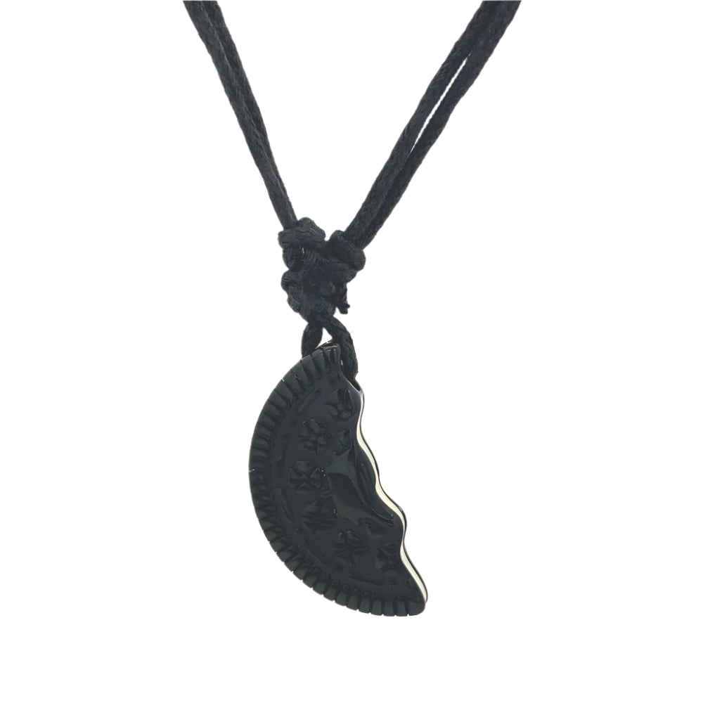 Mukie Cookie Stainless Steel Pendant Necklace in Waxtail Chain | SilverWorks