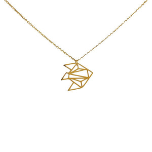 
                
                    Load image into Gallery viewer, Mio Mio by Silverworks Gold Origami Fish Necklace
                
            