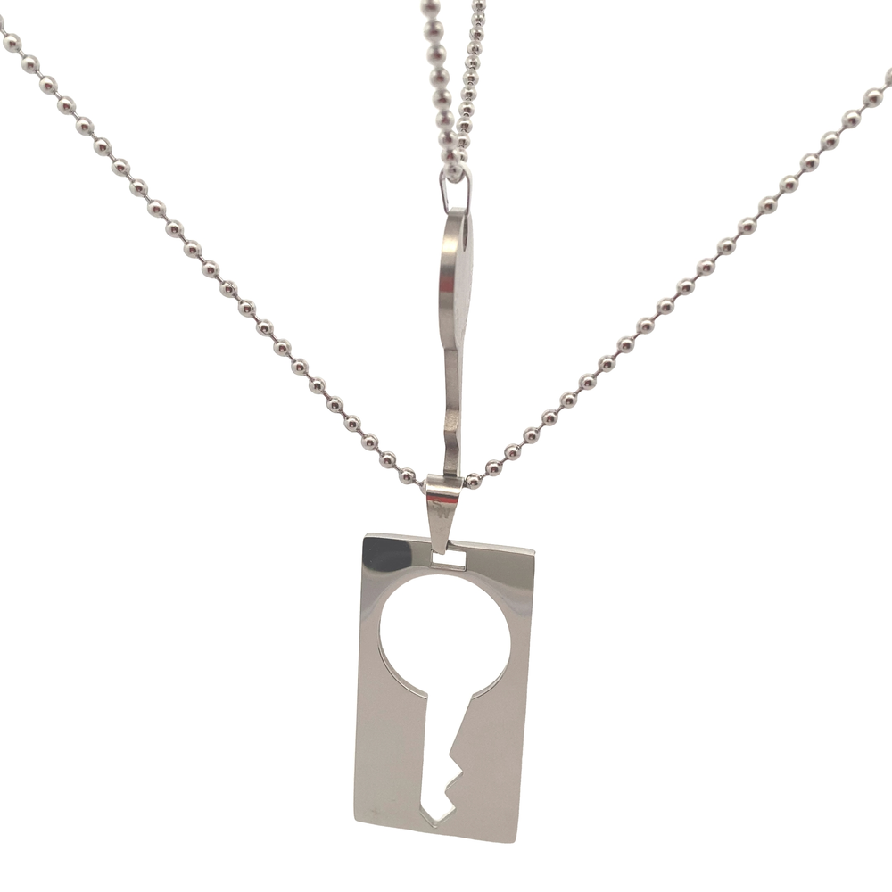 Nicholas Couple Key Stainless Steel Pendant Necklace | SilverWorks