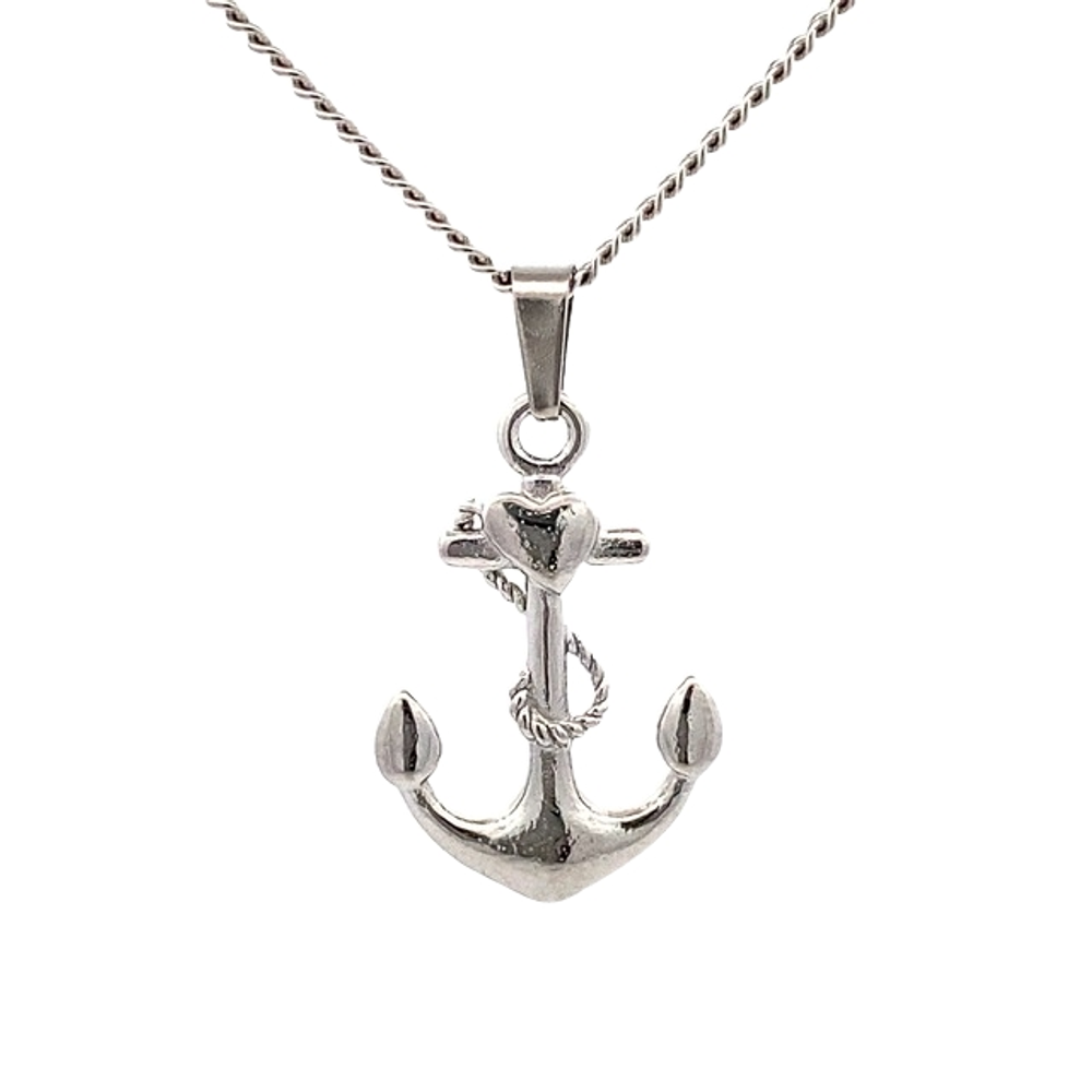 Mio Mio by Silverworks Anchor with Heart Necklace
