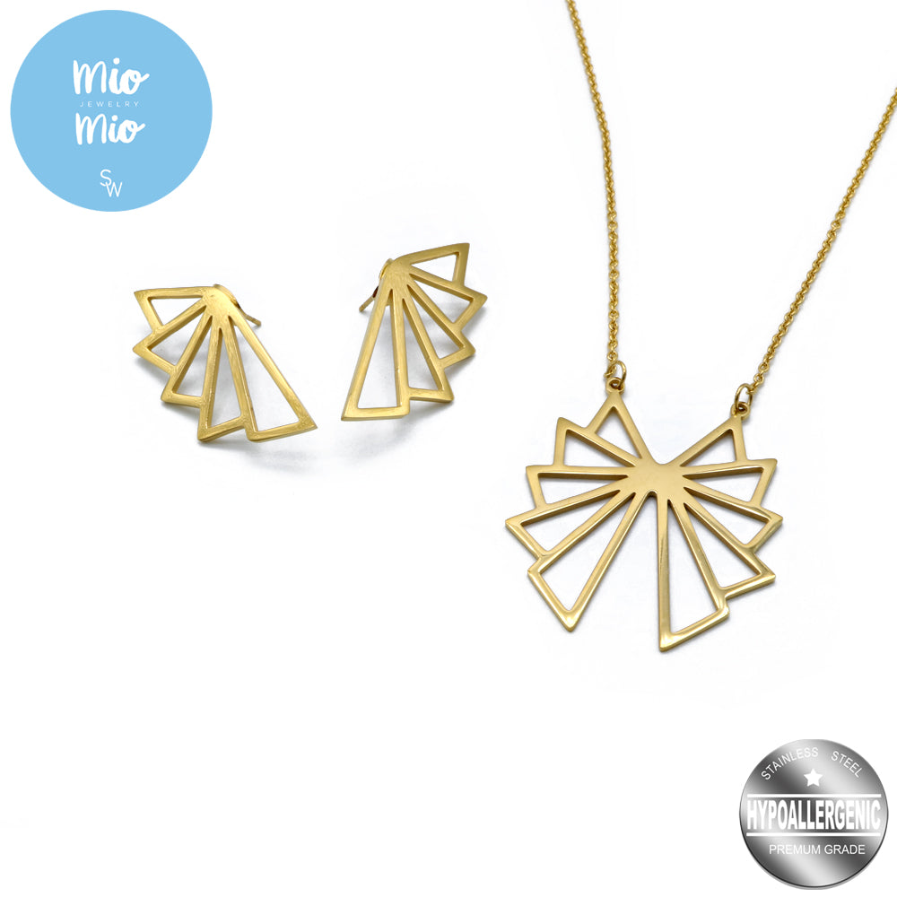 Shey Wing Design Necklace and Earrings Set
