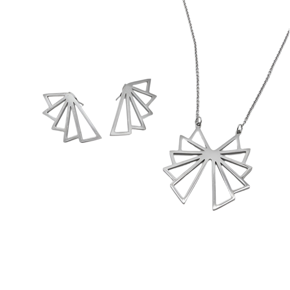 Shey Wing Design Necklace and Earrings Set