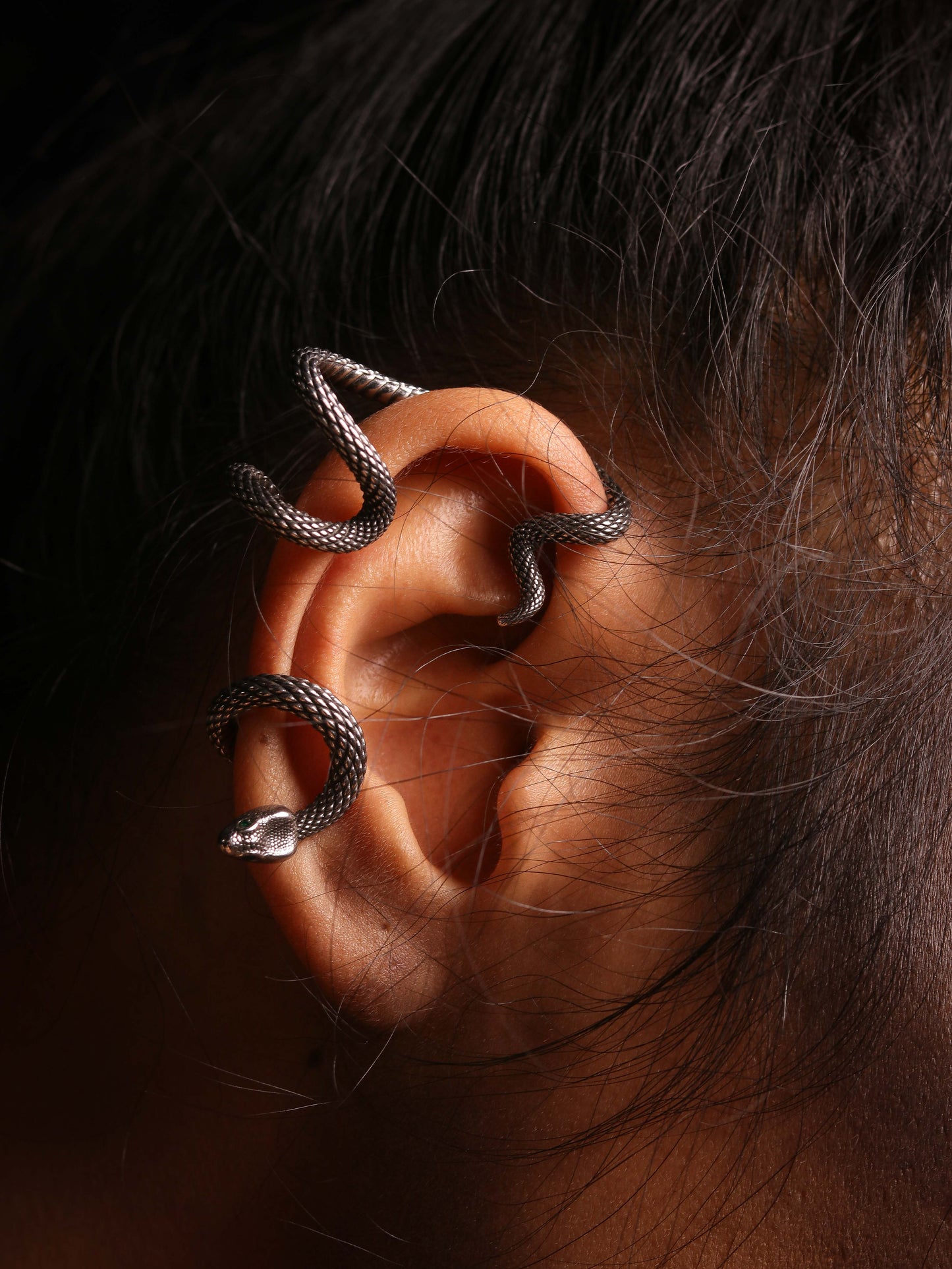Medusa Stainless Steel Cuff Earrings | SilverWorks