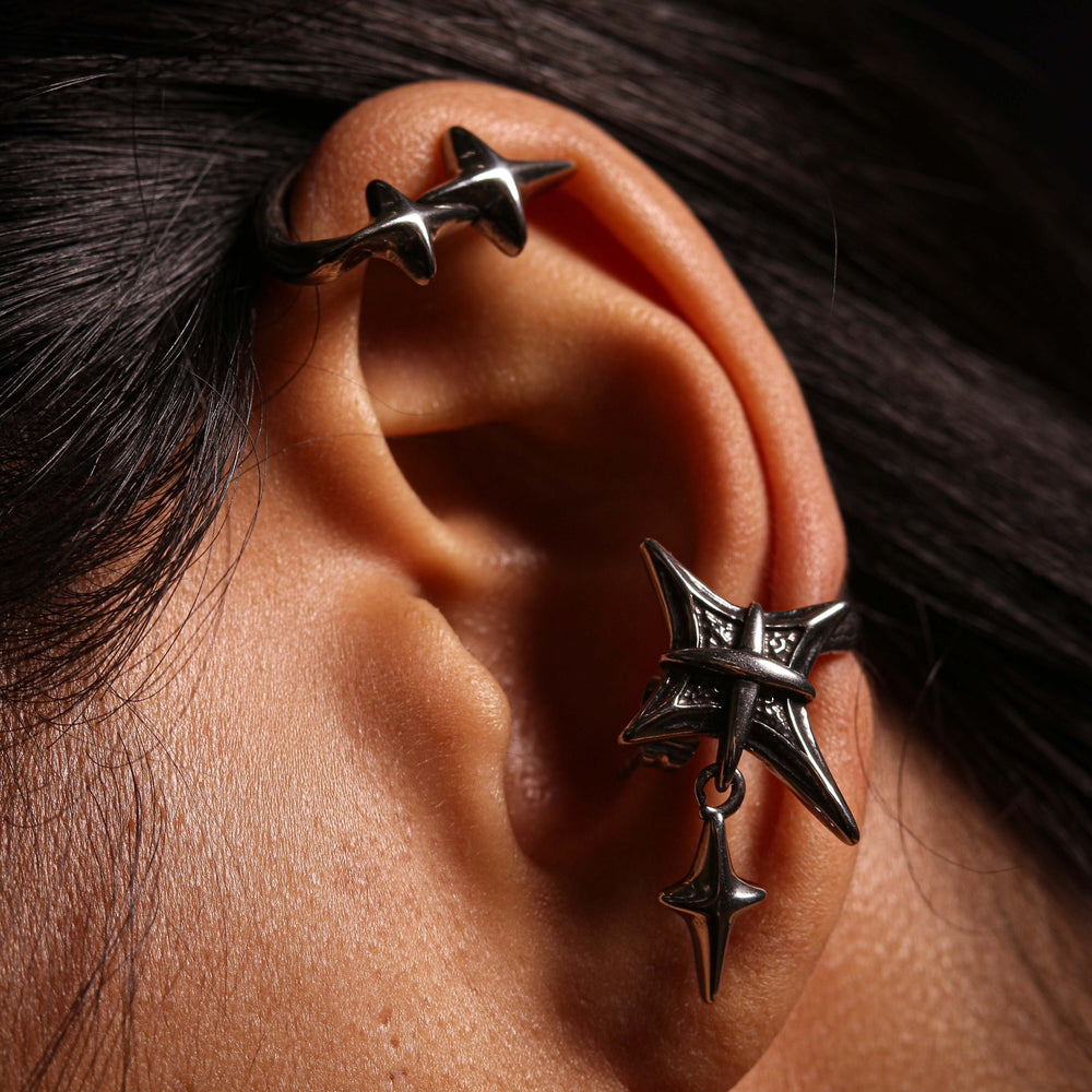 Mystique Stainless Steel Cuff Earrings | SilverWorks