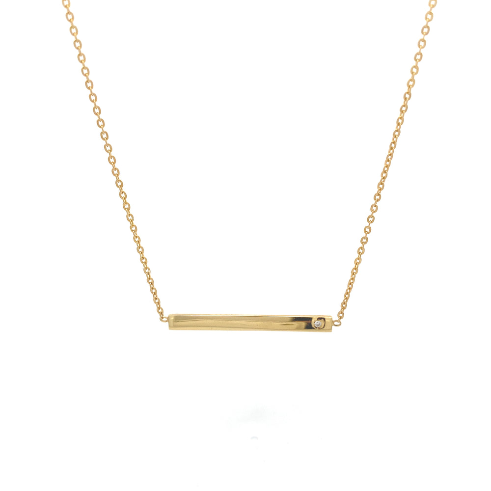 Amara Golden Bar 925 Sterling Silver Pendant Necklace | SilverWorks